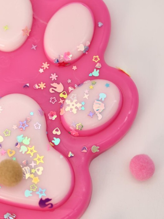 Мялка - антистресс «Игривая Таба ЛАПКА», розовая, 13 х 14 см 