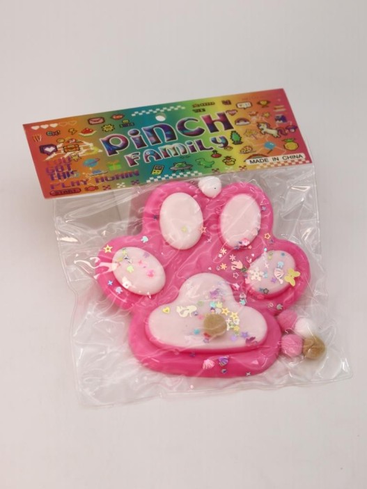 Мялка - антистресс «Игривая Таба ЛАПКА», розовая, 13 х 14 см 