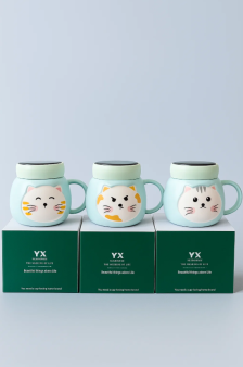 Кружка «Эмоции кота», сине-зеленый (420мл)