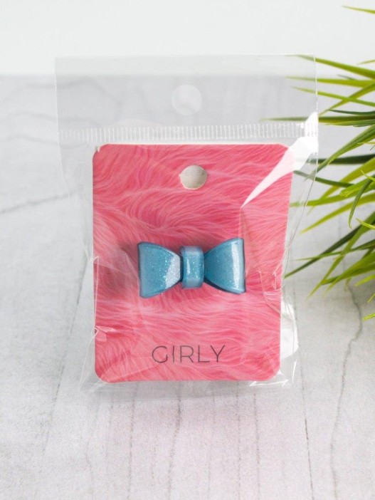 Кольцо акриловое GIRLY "Bow", green (d=1,8 см) 