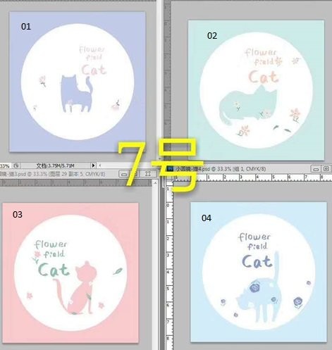 Зеркало &quot;Flower cat&quot;, light blue 