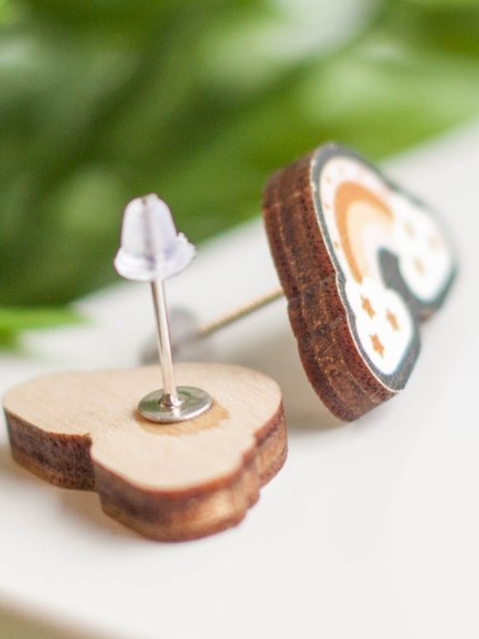 Серьги ECO из дерева RAINBOW DREAMS 