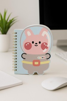 Блокнот на спирали (B6) "Space friends", blue (13*18)