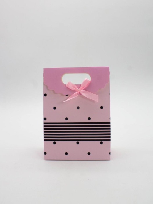 Пакет подарочный (XS) &quot;Many dots&quot;, pink (12x6x16) 