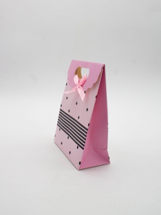 Пакет подарочный (XS) &quot;Many dots&quot;, pink (12x6x16) 