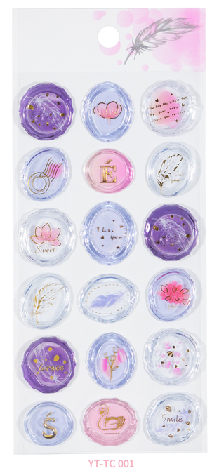 Наклейки объемные &quot;Seal&quot;, перо (20,5*9,5 см) 