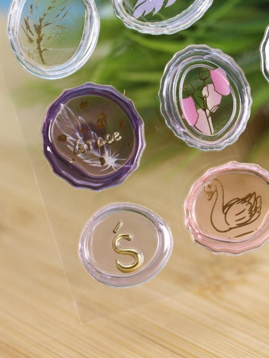 Наклейки объемные &quot;Seal&quot;, перо (20,5*9,5 см) 