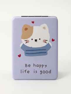 Зеркало &quot;Be happy life is good&quot;, purple