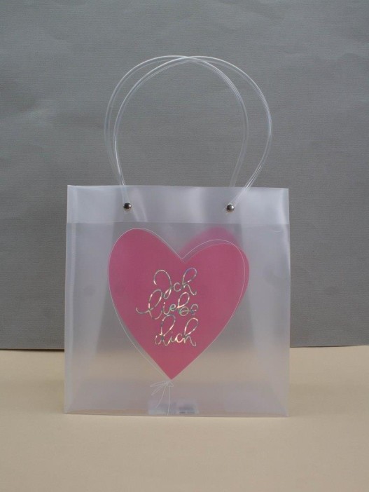 Пакет подарочный «Transparent love», big heart (22*21.5*10) 