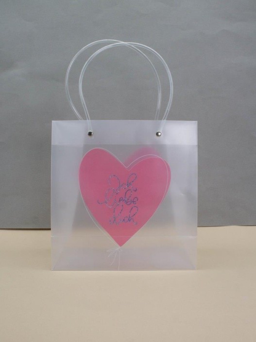 Пакет подарочный «Transparent love», big heart (22*21.5*10) 