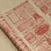 Крафт бумага &quot;Винтажная газета&quot; красная на коричневом фоне 70см/60гр/60мкр/10м 
