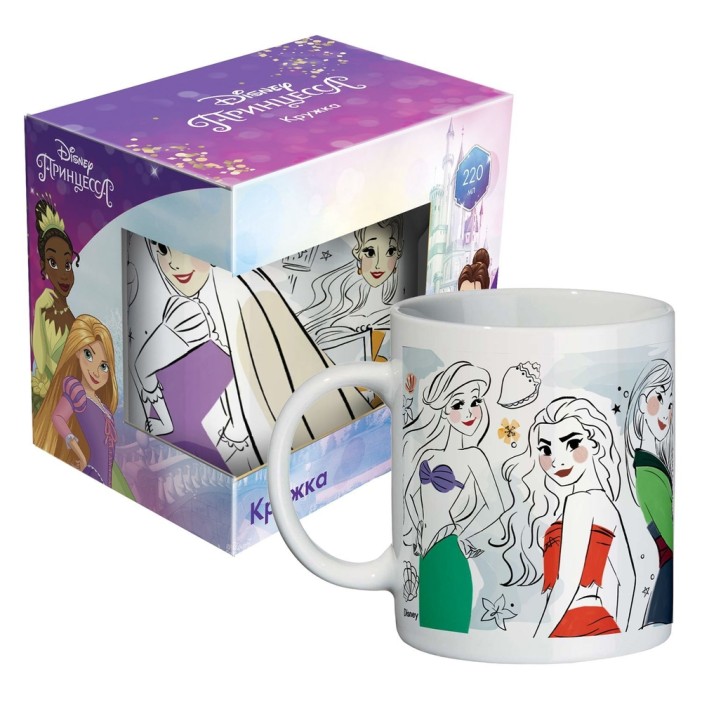 Кружка &quot;Принцессы. Отряд принцесс&quot;,  в подарочной упаковке, фарфор (220 мл) 