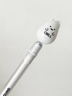 Ручка с магнитной насадкой "Chill kitten", white