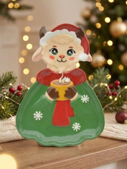 Тарелка керамическая iLikeGift "Символ Нового года 2027", 16,2x18,3x2 см