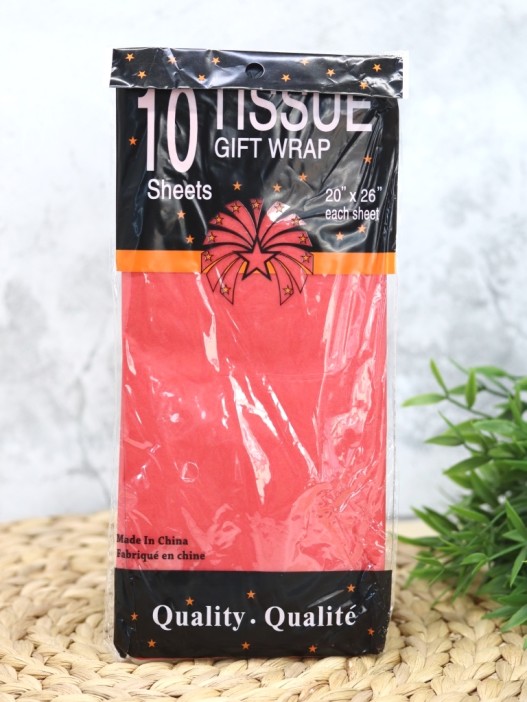 Бумага тишью &quot;Classic&quot;, red, 50 х 66 см, 14 г/м2 (набор 10 шт.) 