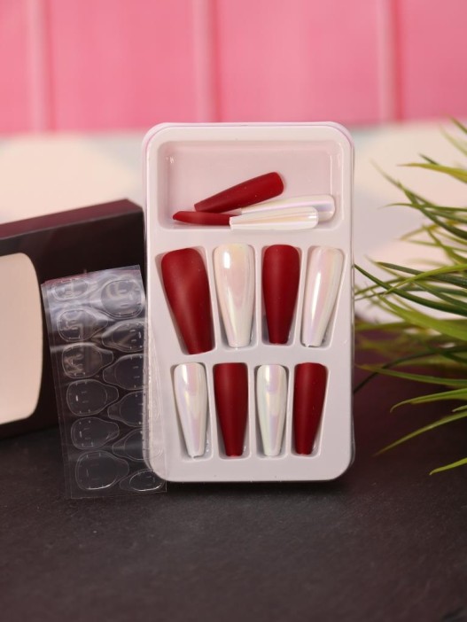 Накладные ногти GIRLY «Red rub», 12 шт., с клеевыми пластинами 