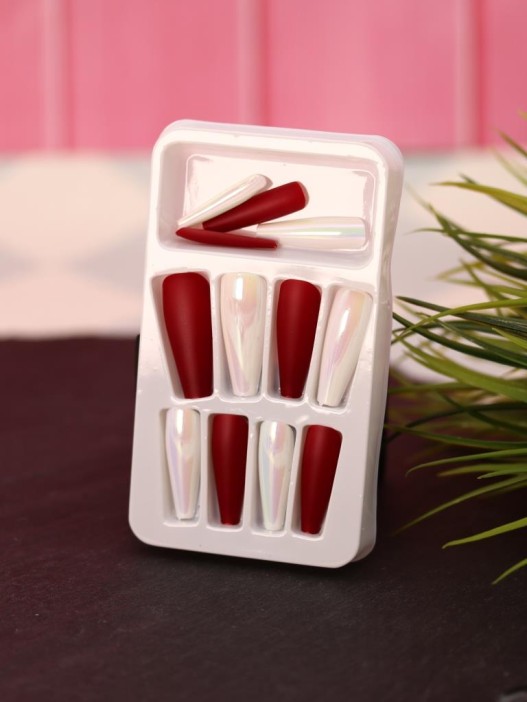 Накладные ногти GIRLY «Red rub», 12 шт., с клеевыми пластинами 