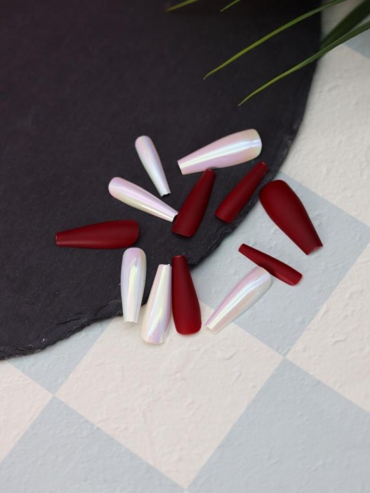 Накладные ногти GIRLY «Red rub», 12 шт., с клеевыми пластинами 