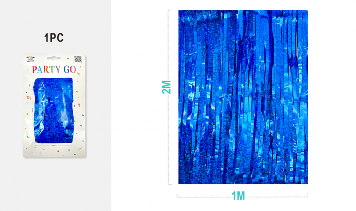 Праздничный занавес, дождик для фотозоны &quot;Brilliant rain&quot;, blue (100*200 см) 