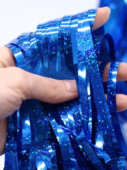 Праздничный занавес, дождик для фотозоны &quot;Brilliant rain&quot;, blue (100*200 см) 