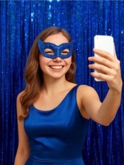 Праздничный занавес, дождик для фотозоны "Brilliant rain", blue (100*200 см)