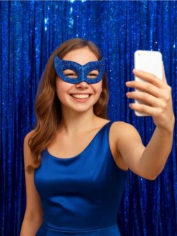 Праздничный занавес, дождик для фотозоны "Brilliant rain", blue (100*200 см)