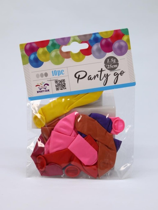 Набор воздушных шаров 10 шт. "Bright balloons", (25 см) 