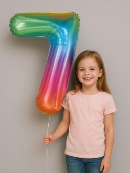Шар фольгированный "Multicolour numbers" цифра 7, (80 см)