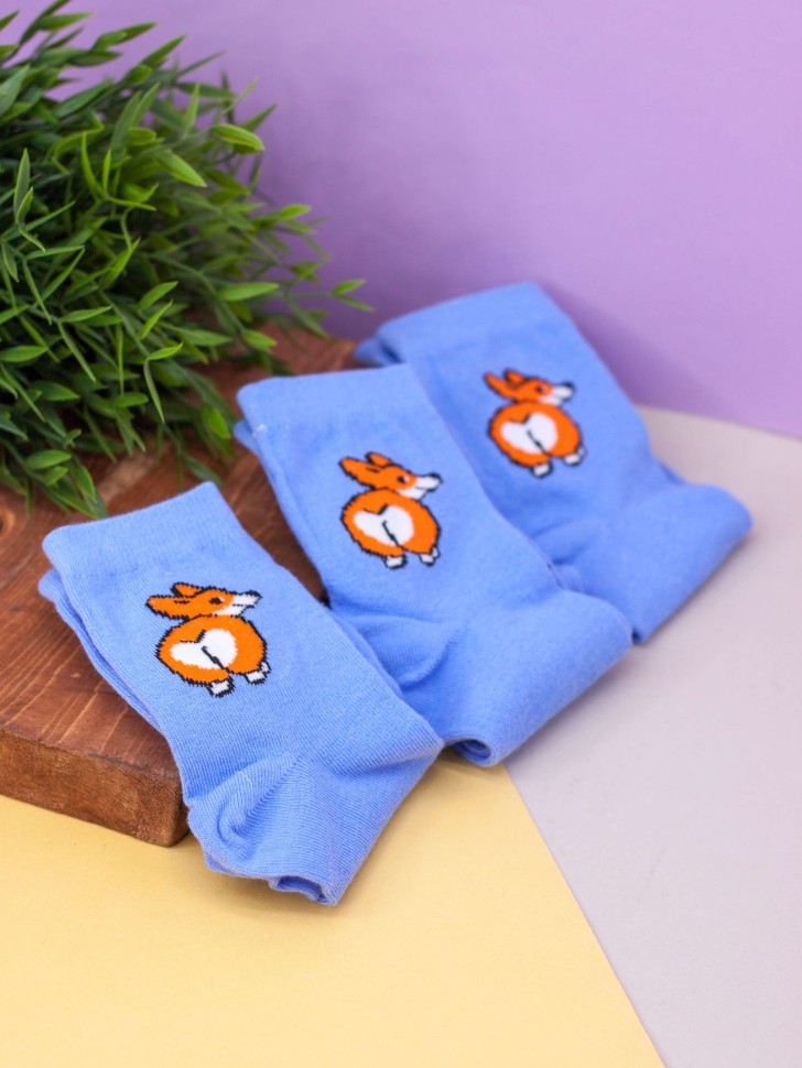 Носки женские iLikeGift "Корги", р. 35-40
