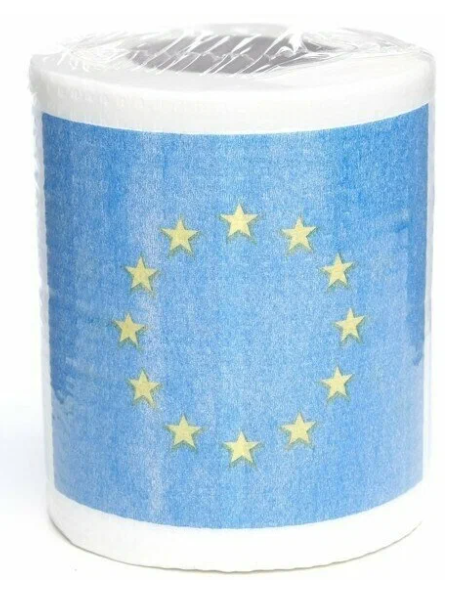 Сувенирная туалетная бумага "Флаг Евро", двухслойная, 25 м (10х9,5 см)