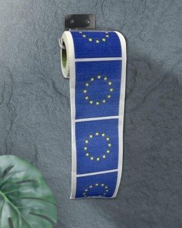 Сувенирная туалетная бумага «Флаг Евро», двухслойная, 25 м (10х9,5 см)