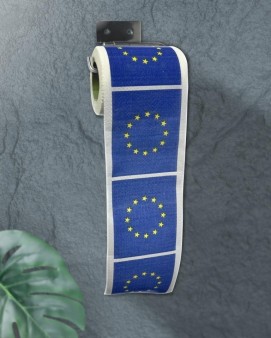 Сувенирная туалетная бумага "Флаг Евро", двухслойная, 25 м (10х9,5 см)