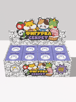 Комплект фигурок-секрет MilotaBox "Милый котик", (3 см) - 8шт., белый шоу-бокс