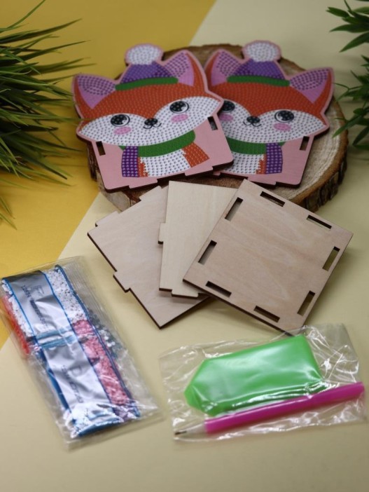 Алмазная мозаика - карандашница "Лисёнок",  15,5*11 см 