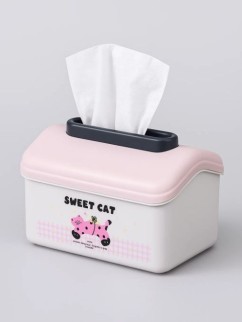 Салфетница "Nice plaid", pink, пластик (18.5*12*13.5 см)