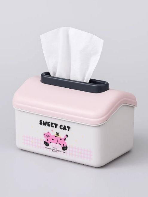 Салфетница "Nice plaid", pink, пластик (18.5*12*13.5 см) 