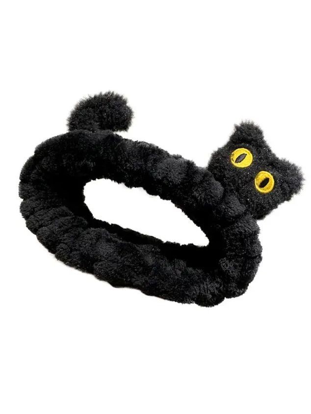 Повязка на голову GIRLY "Yellow eyed cat", black