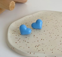 Серьги-клипсы GIRLY "Hearts", blue