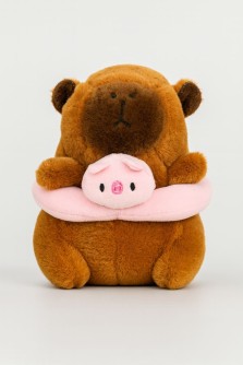Плюшевый брелок "Capybara float", pig, 12*9 см