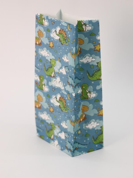 Набор подарочных пакетов+наклейки (6 шт.) &quot;Dinosaur party&quot;, 19*8*6 
