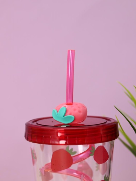 Тамблер iLikeGift &quot;Fruits party Strawberry&quot;, pink (380 ml) 