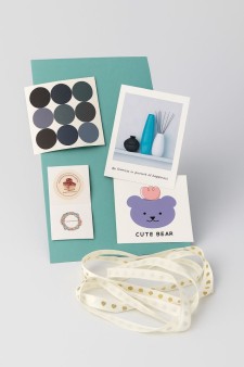 Упаковочный набор для подарков (2 листа+лента+открытка+5 наклеек) "Soft glow", 50x70 см