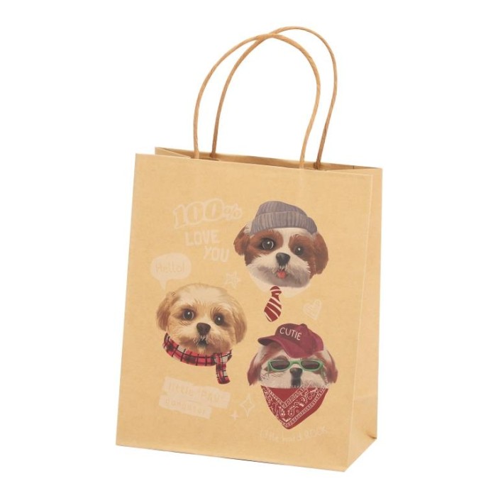 Пакет подарочный крафтовый «Dogkiss», ROCK (21*25,5*10) 