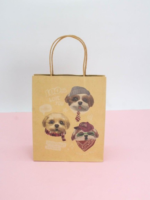 Пакет подарочный крафтовый «Dogkiss», ROCK (21*25,5*10) 