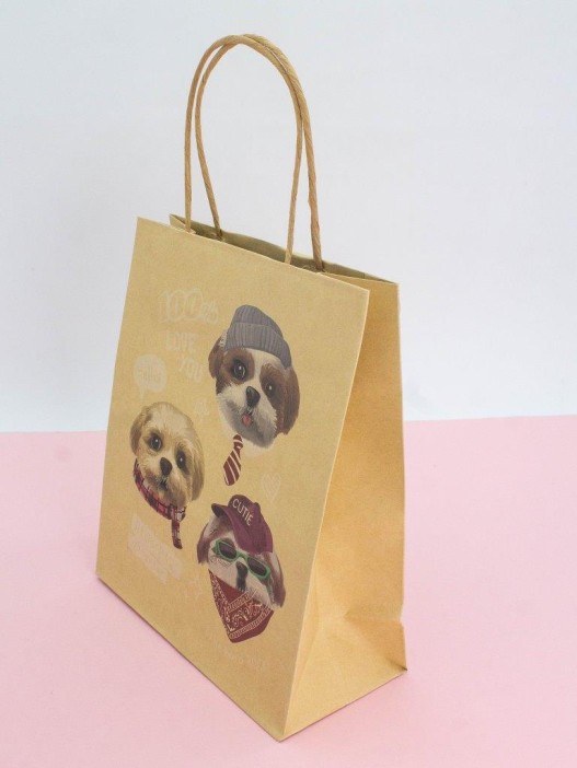 Пакет подарочный крафтовый «Dogkiss», ROCK (21*25,5*10) 