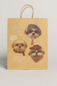 Пакет подарочный крафтовый «Dogkiss», ROCK (21*25,5*10)