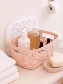 Корзина для хранения "Leaves", medium pink