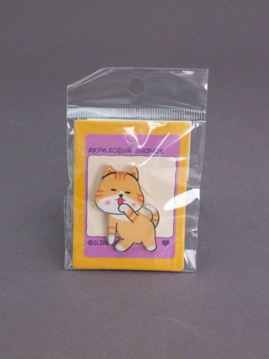 Значок акриловый iLikeGift &quot;Clean red cat&quot; 
