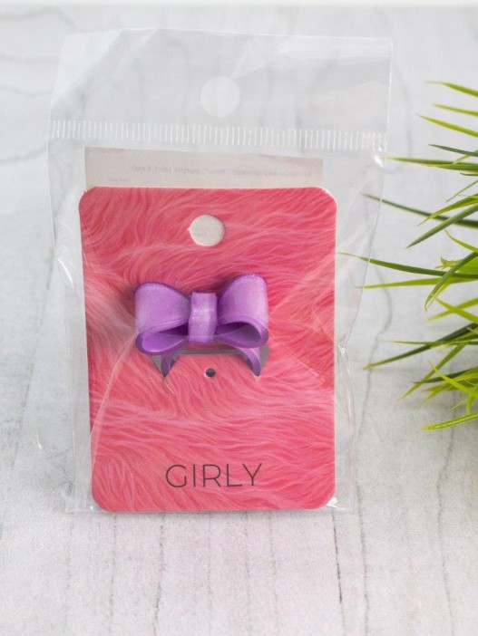 Кольцо акриловое GIRLY "Bow", purple (d=1,8 см) 