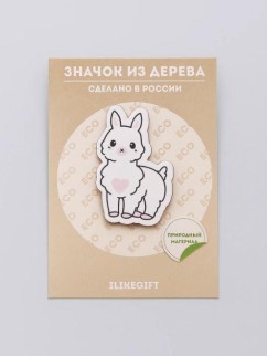 Значок ECO из дерева Happy lama